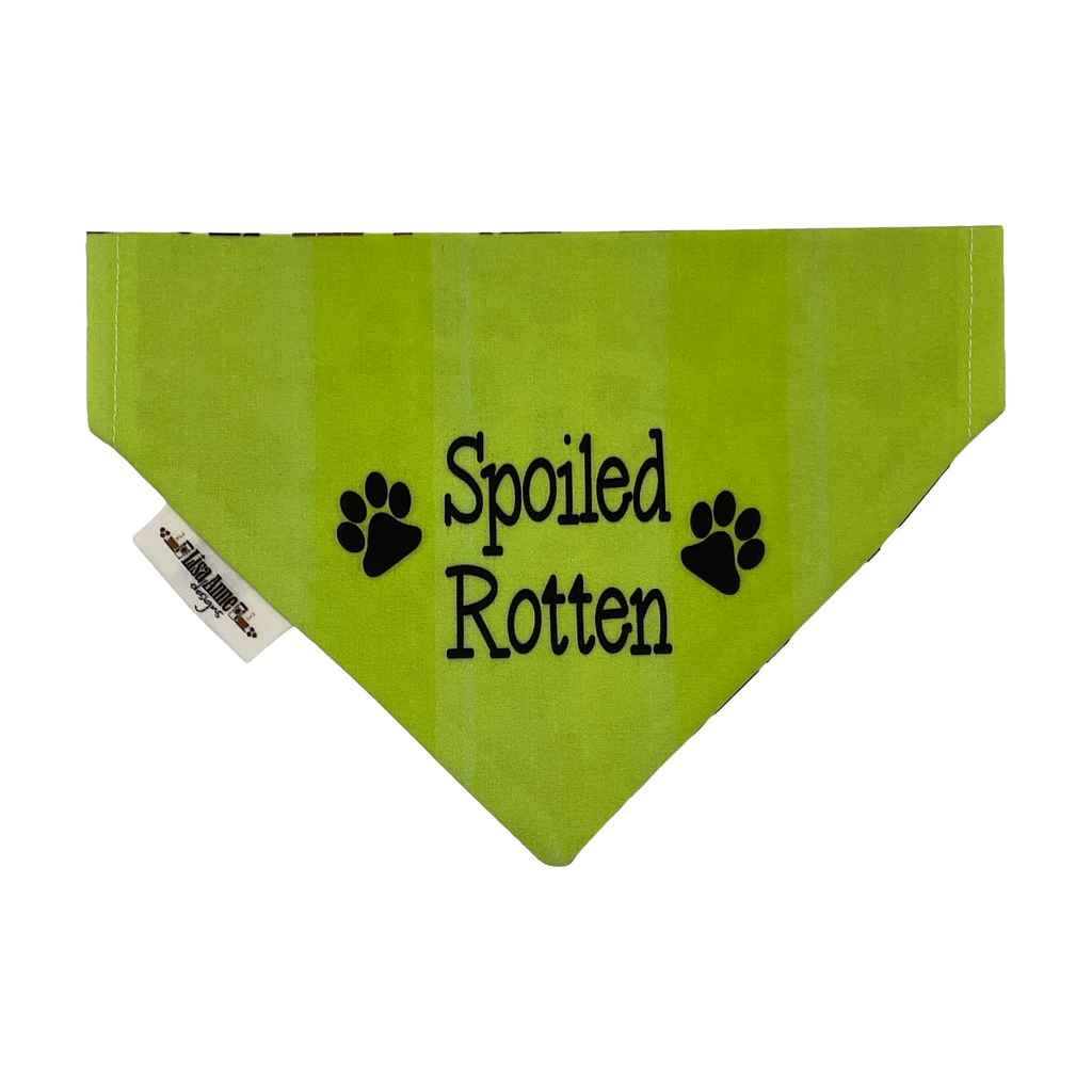 Spoiled Rotten Dog Bandana: Reversible Over-the-Collar Puppy Accessory