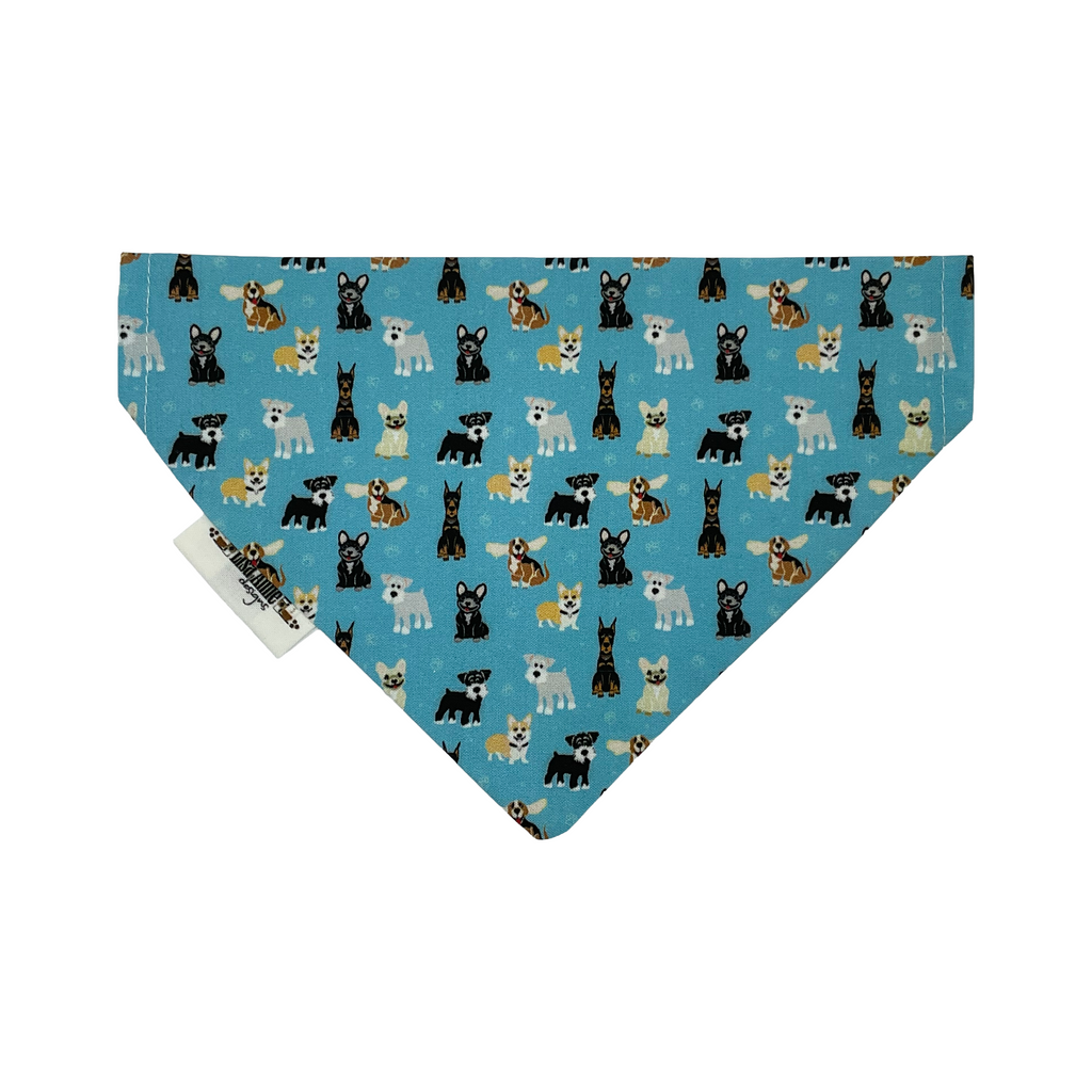 Reversible Dog Bandana: Over-the-Collar, Doberman Corgi Print