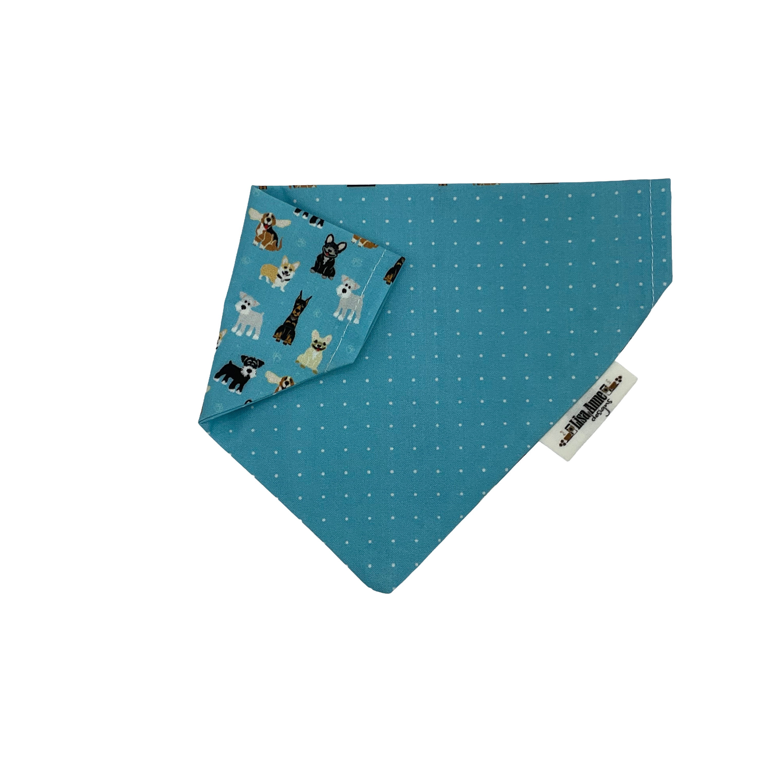 Reversible Dog Bandana: Over-the-Collar, Doberman Corgi Print