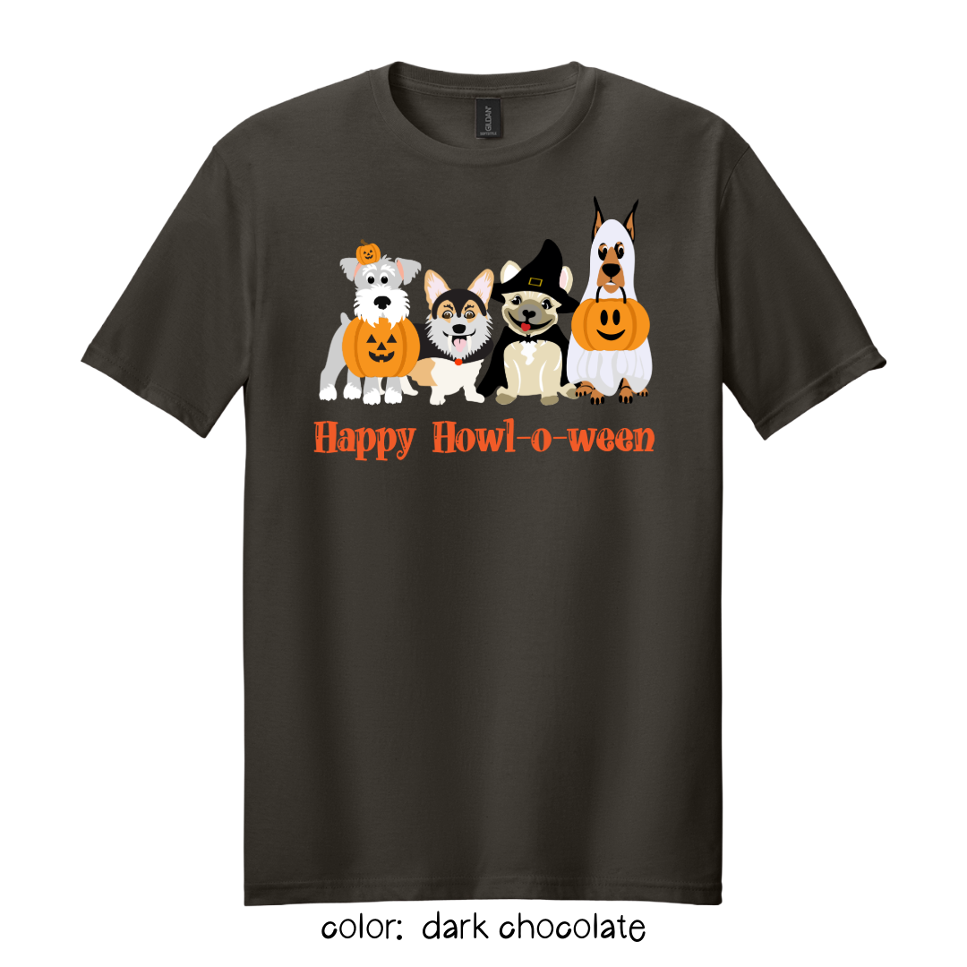 Happy Howl-o-ween T-Shirt | Dog Lover Halloween Tee