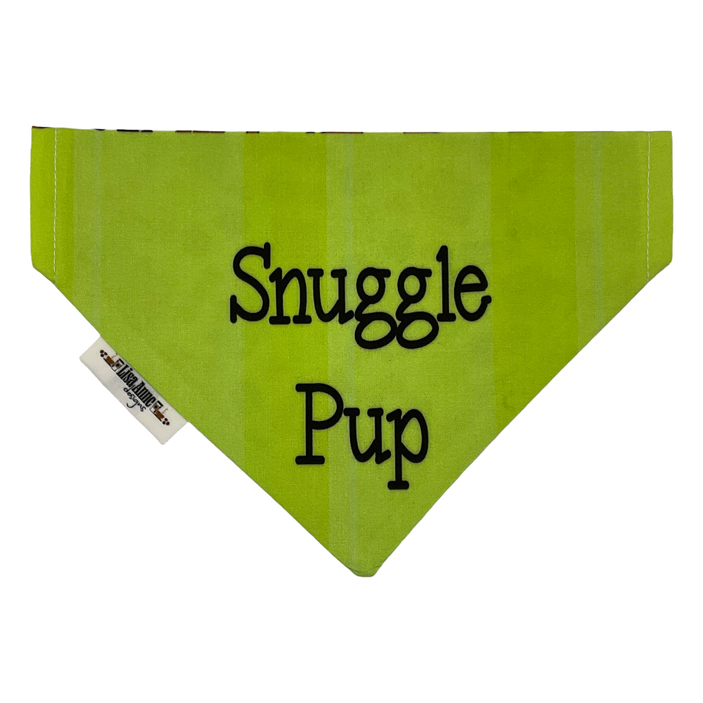 Reversible Dog Bandana: Snuggle Pup, Tennis Ball Print - Over the Collar