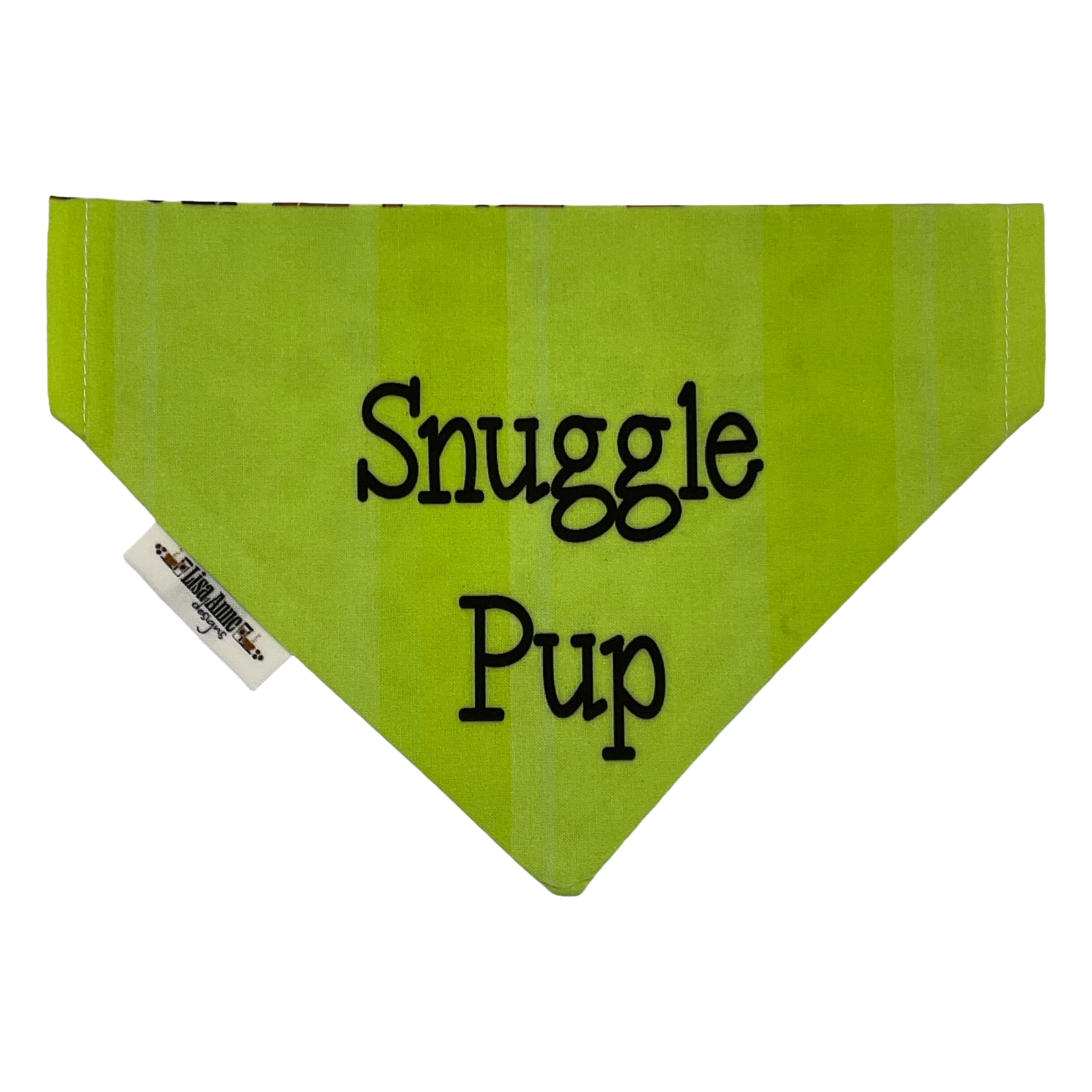 Reversible Dog Bandana: Snuggle Pup, Tennis Ball Print - Over the Collar