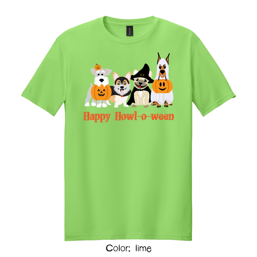 Happy Howl-o-ween T-Shirt | Dog Lover Halloween Tee