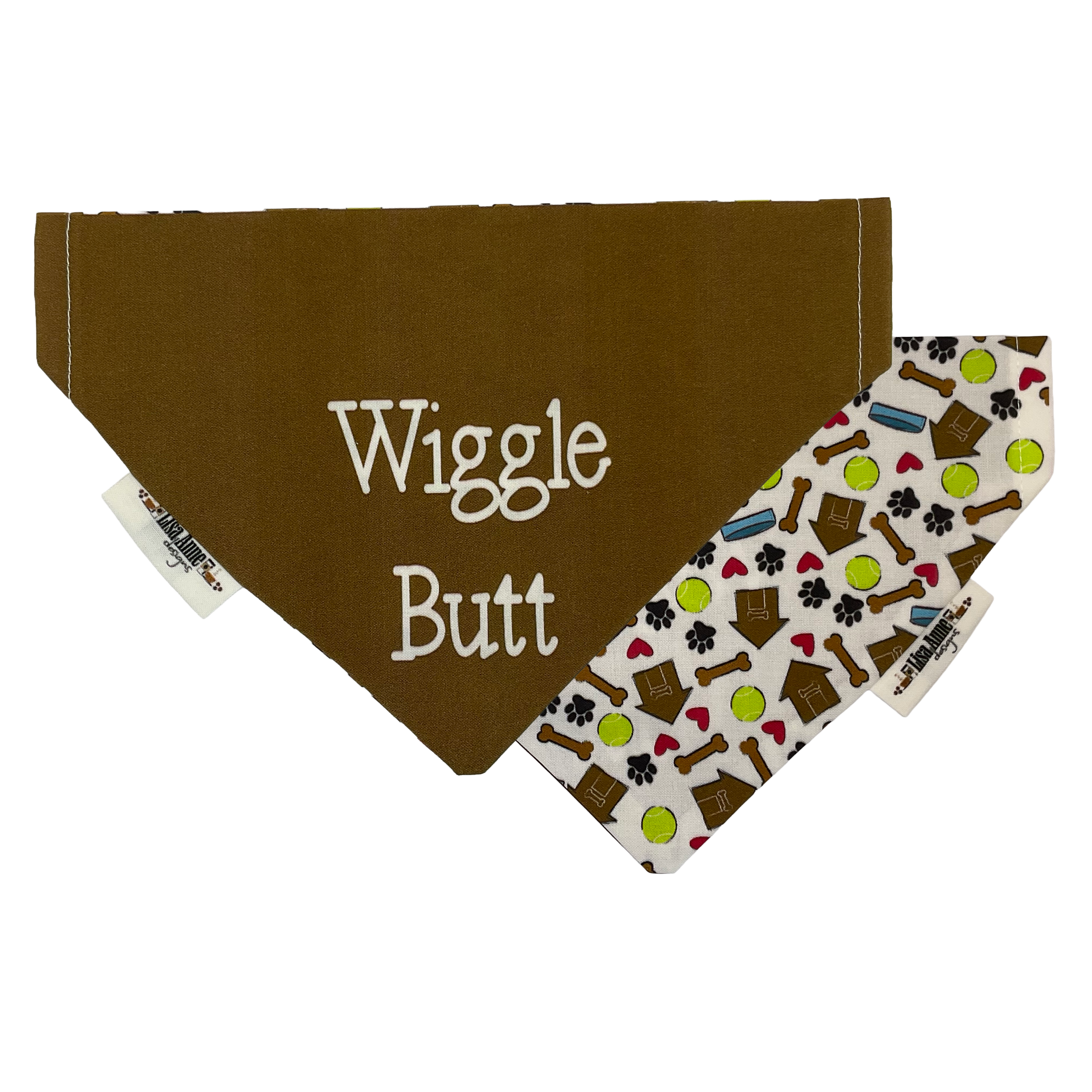 Wiggle Butt Dog Bandana: Reversible Over-the-Collar Puppy Accessory