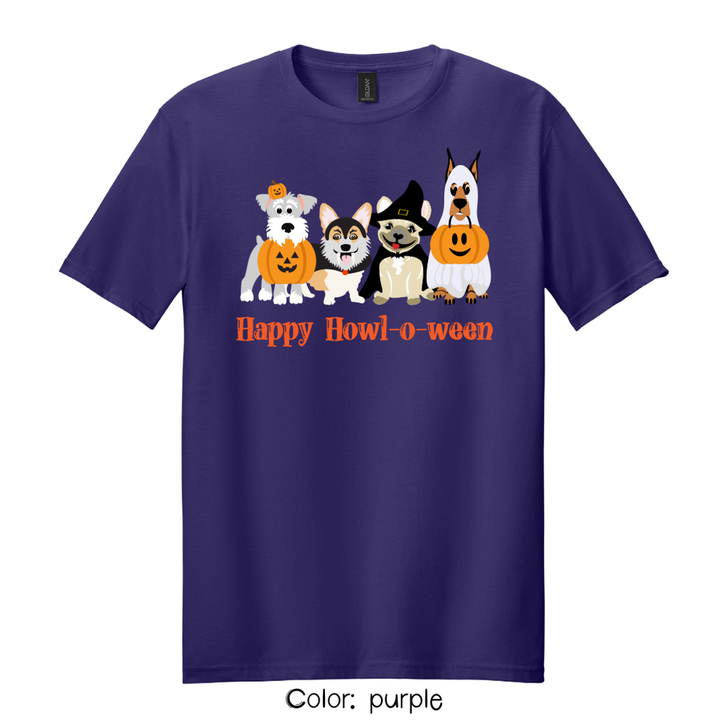 Happy Howl-o-ween T-Shirt | Dog Lover Halloween Tee