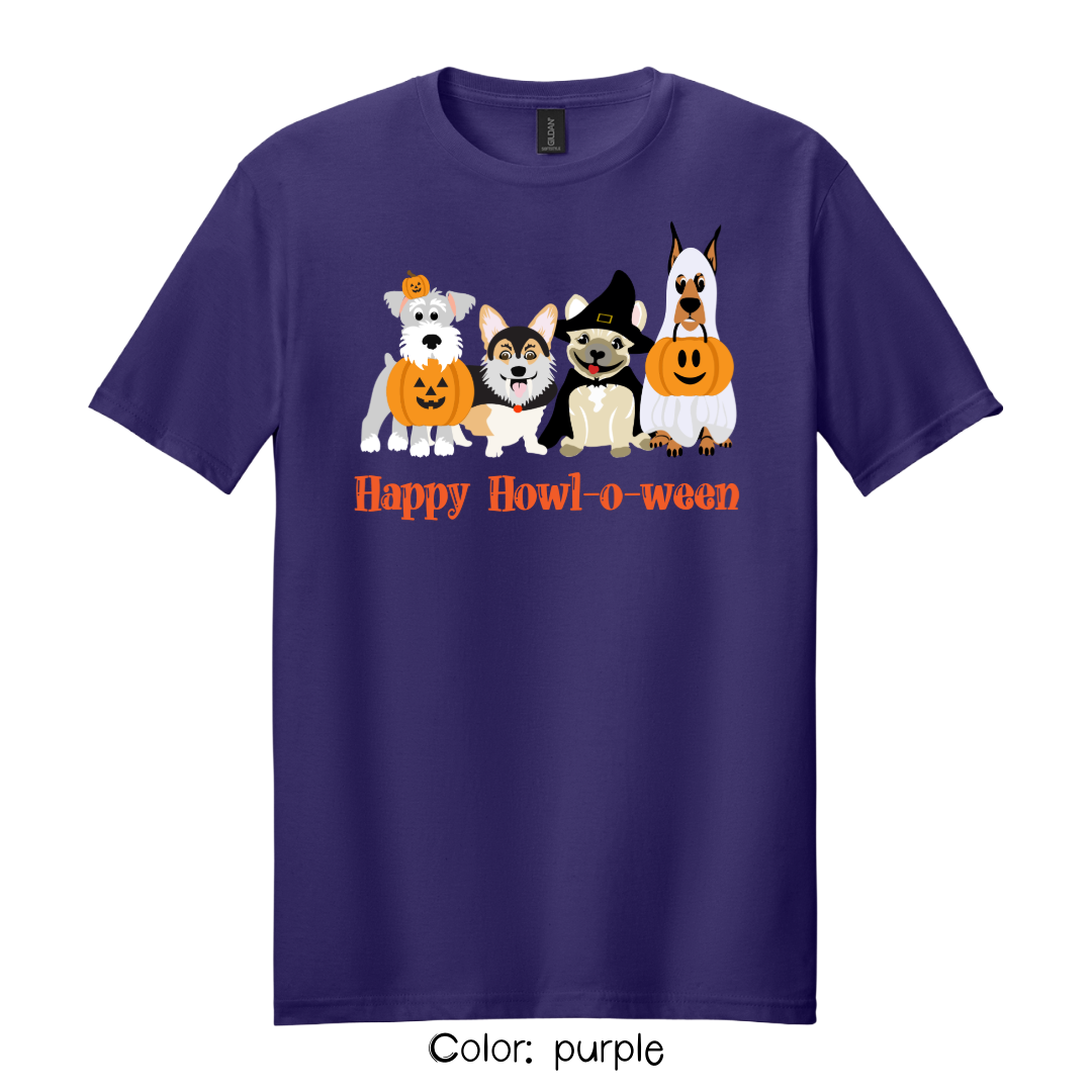 Happy Howl-o-ween T-Shirt | Dog Lover Halloween Tee