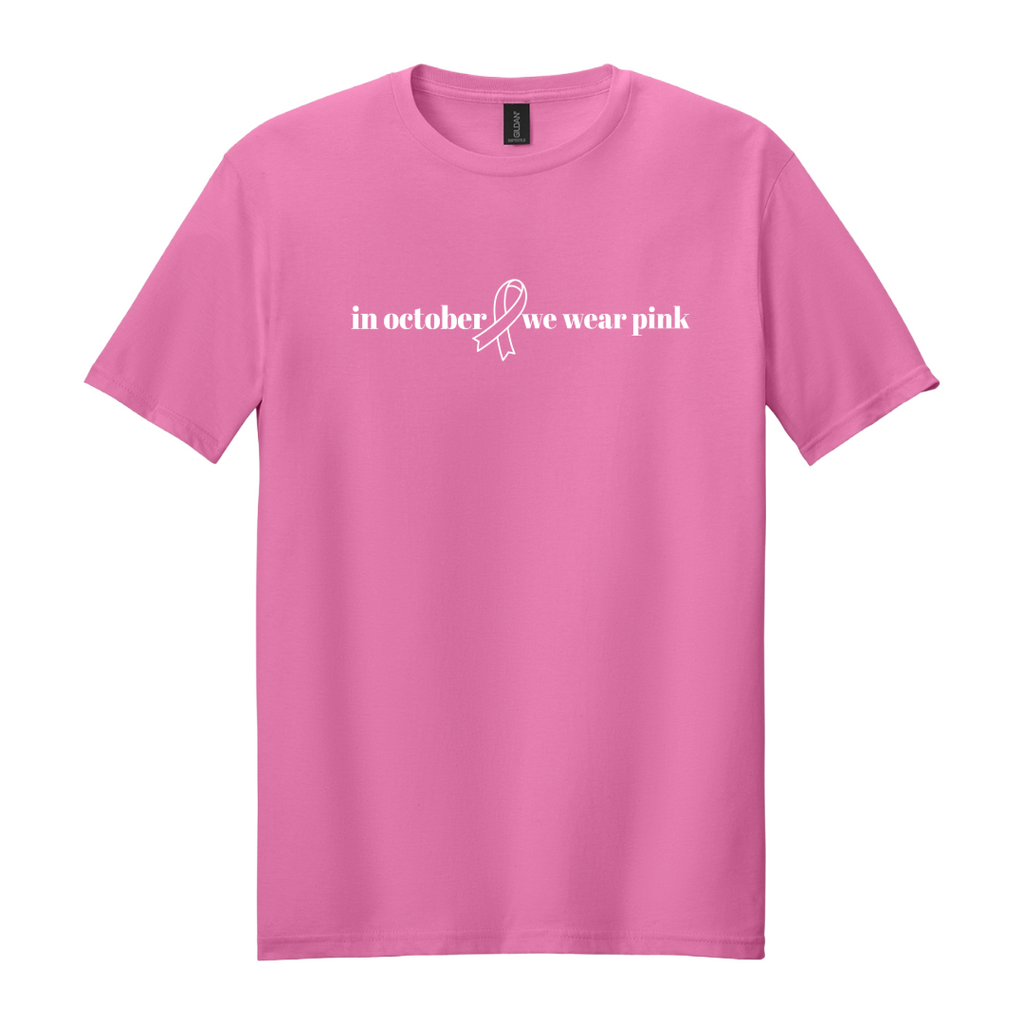 In October We Wear Pink T-Shirt | Minimalist Awareness Tee