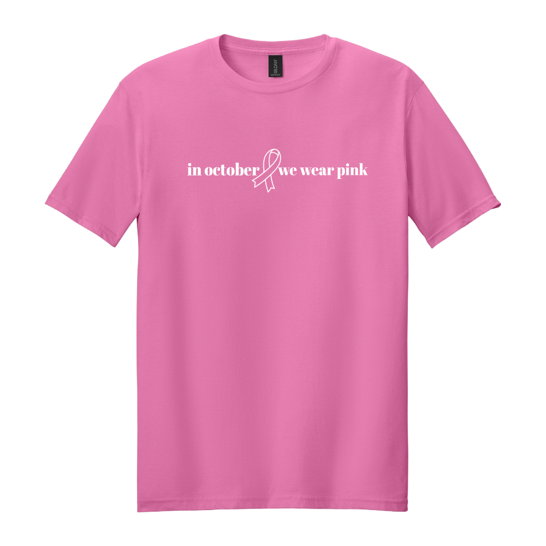 In October We Wear Pink T-Shirt | Minimalist Awareness Tee