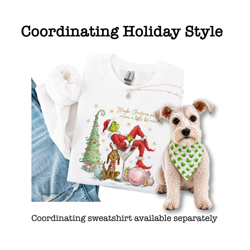 Holly Berries Scrunchie Dog Bandana