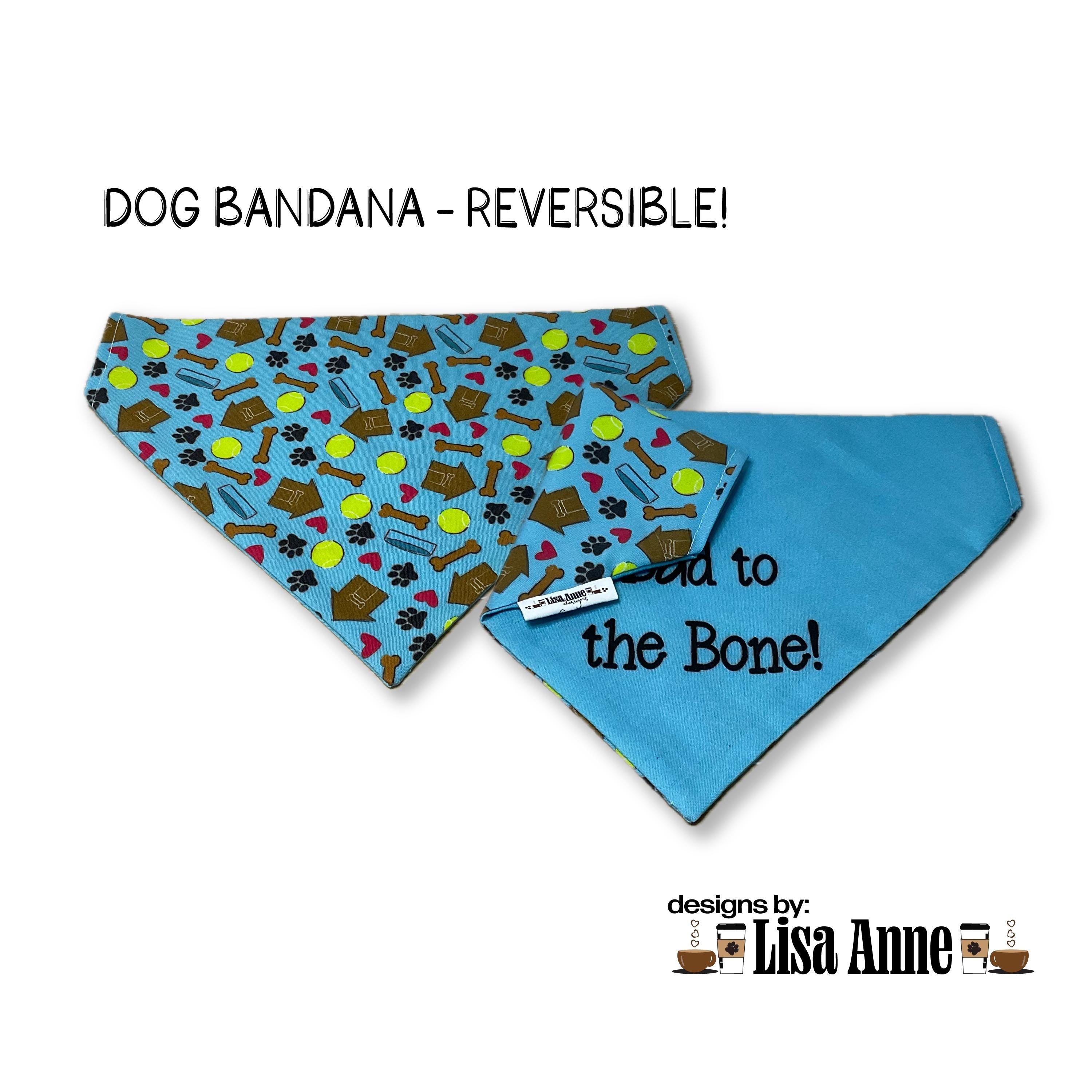 Bad to the Bone Dog Bandana |Reversible Over-the-Collar Pet Accessory
