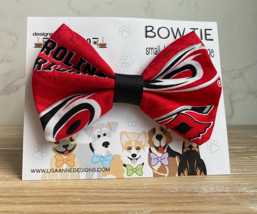 Hockey Dog Bow Tie: Over the Collar Pet Neckwear, Carolina Hurricanes