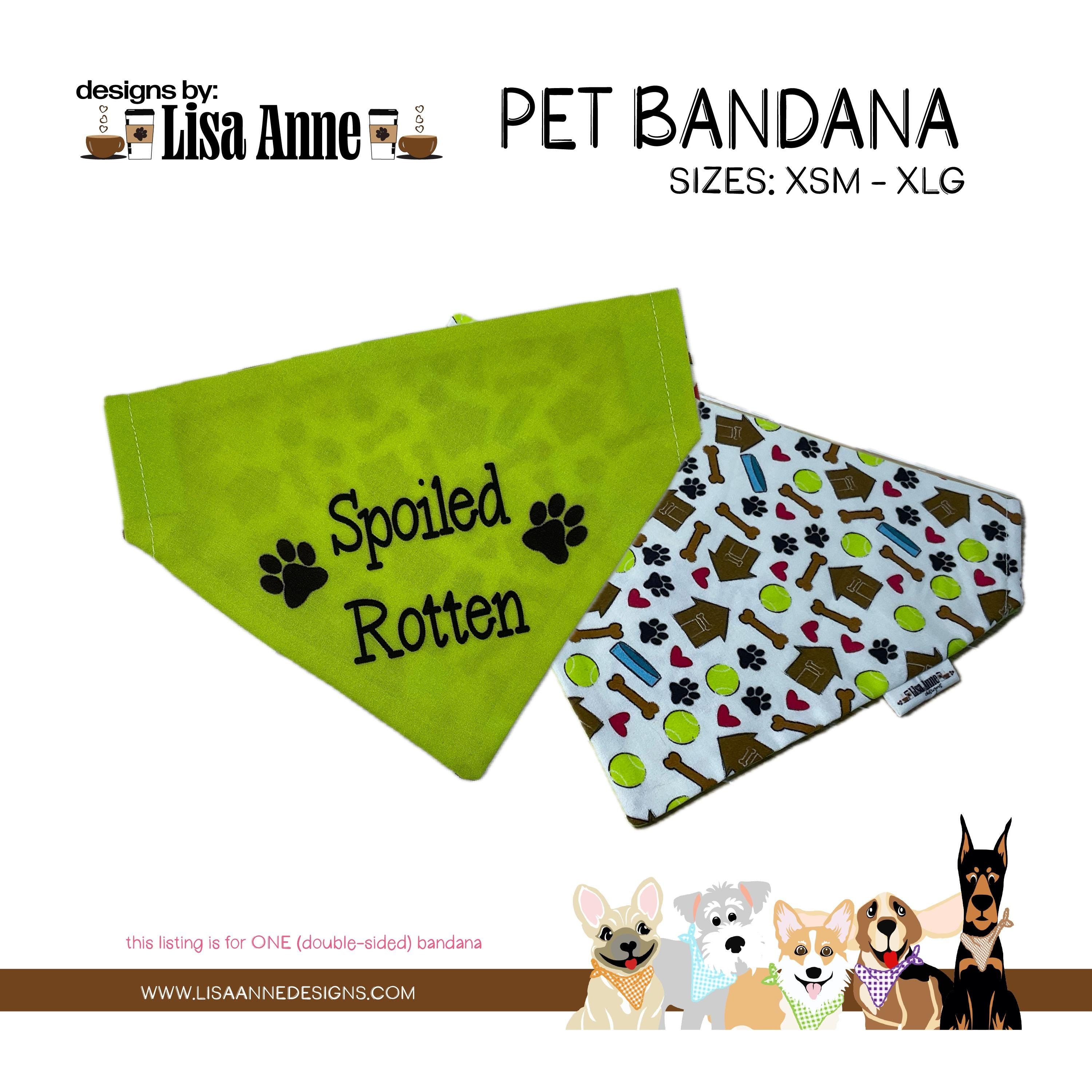 Spoiled Rotten Dog Bandana: Reversible Over-the-Collar Puppy Accessory