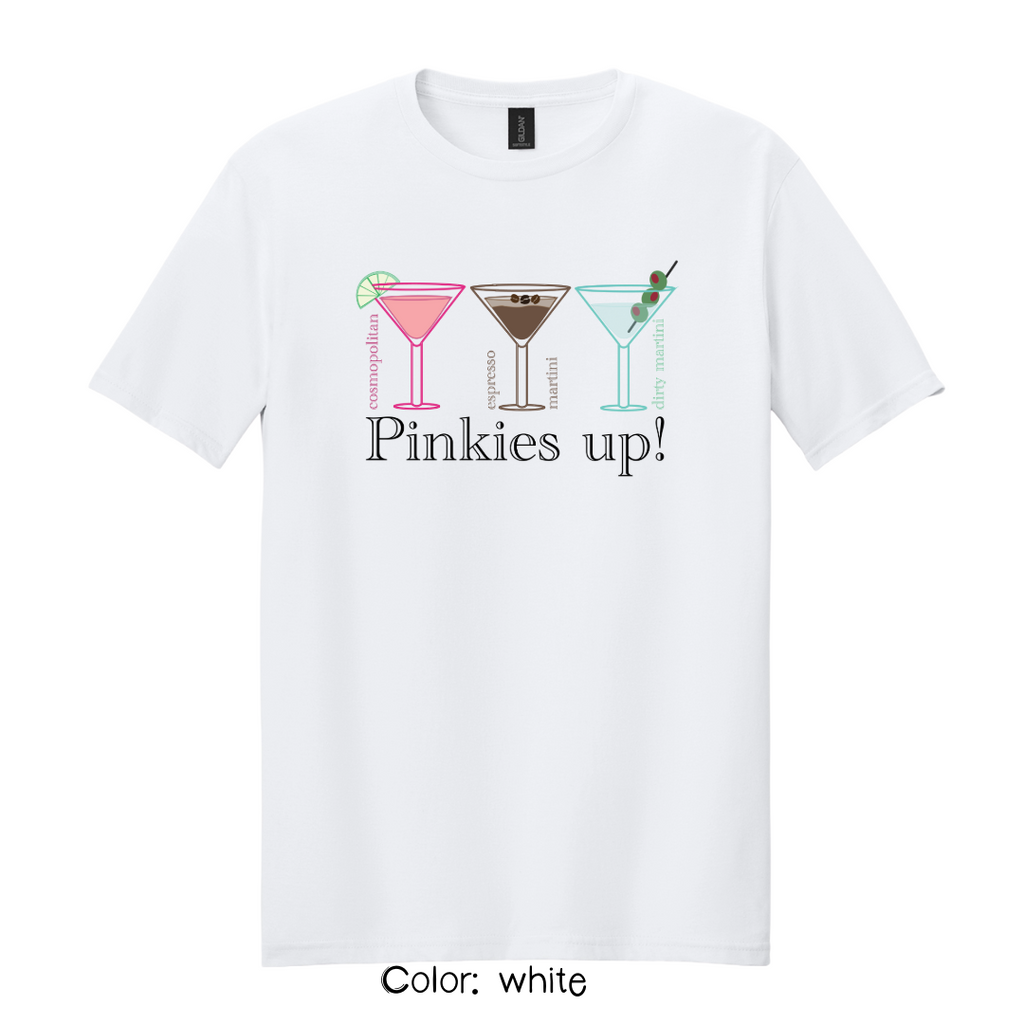 Pinkies Up T-Shirt – Cocktail Martini Graphic Tee | Unisex Casual Shirt