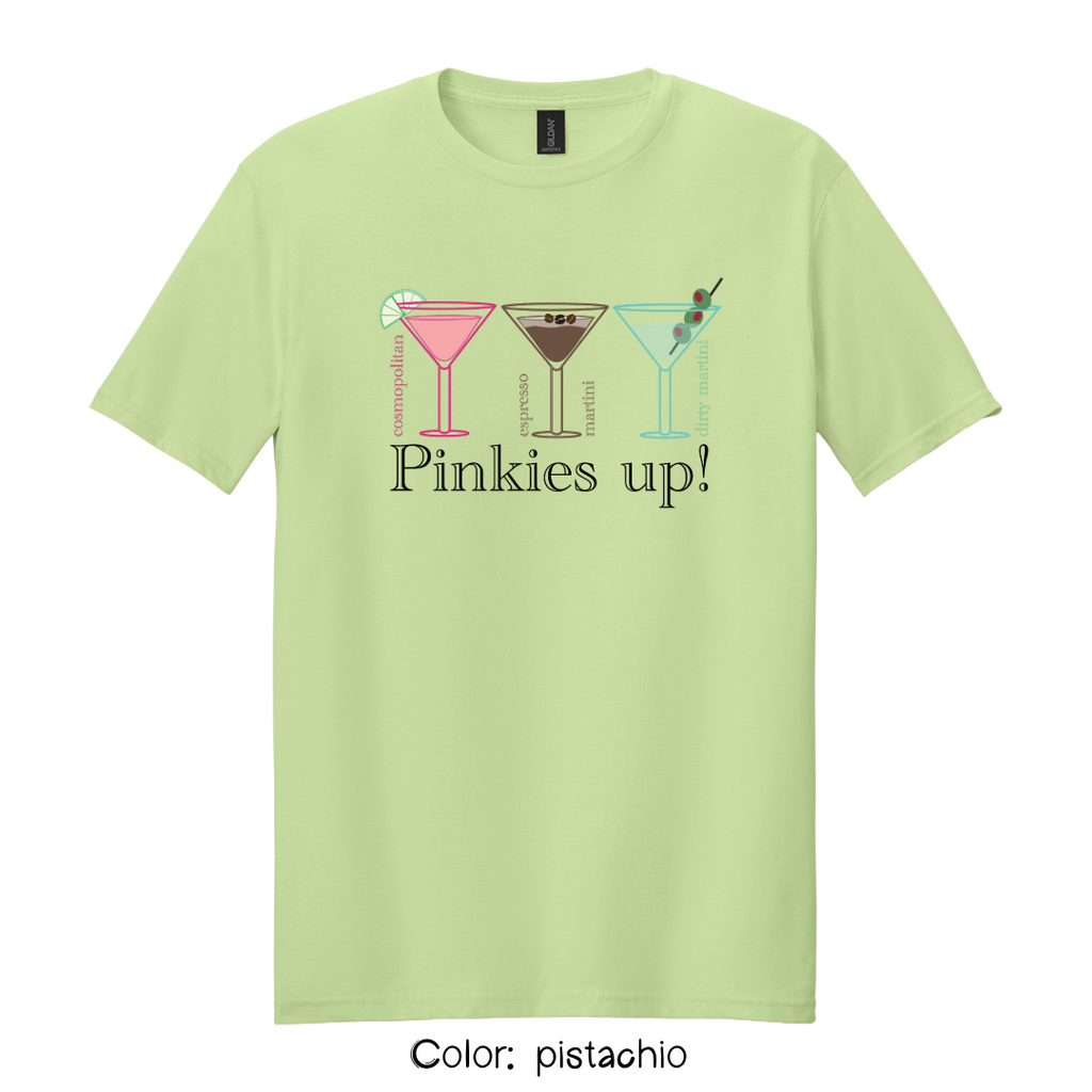 Pinkies Up T-Shirt – Cocktail Martini Graphic Tee | Unisex Casual Shirt